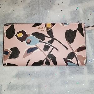 Kate Spade Large Slim Bifold Wallet Rose Pink
